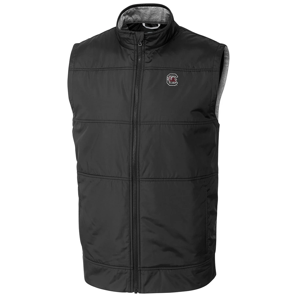 Men's Cutter & Buck Black South Carolina Gamecocks Stealth Full-Zip Vest