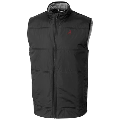 Men's Cutter & Buck Black Alabama Crimson Tide Stealth Full-Zip Vest
