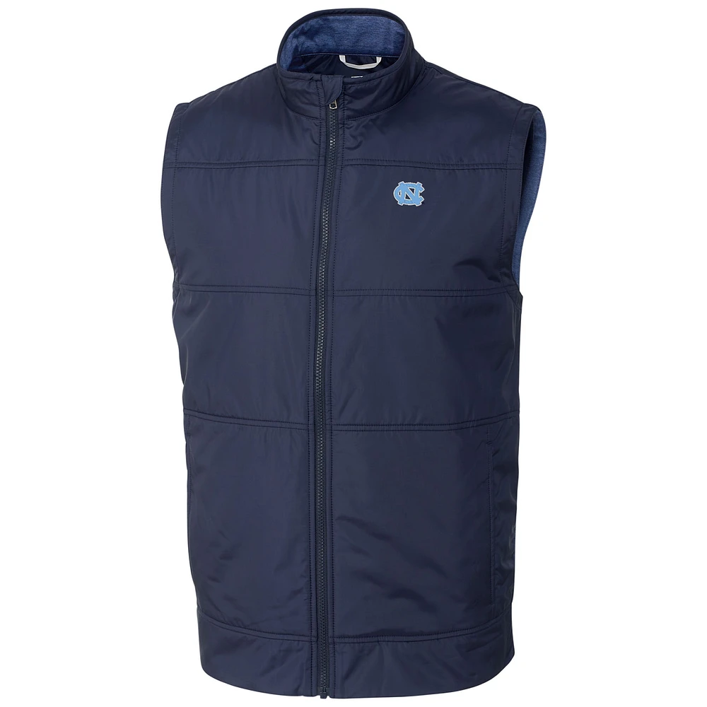 Men's Cutter & Buck Navy North Carolina Tar Heels Stealth Full-Zip Vest