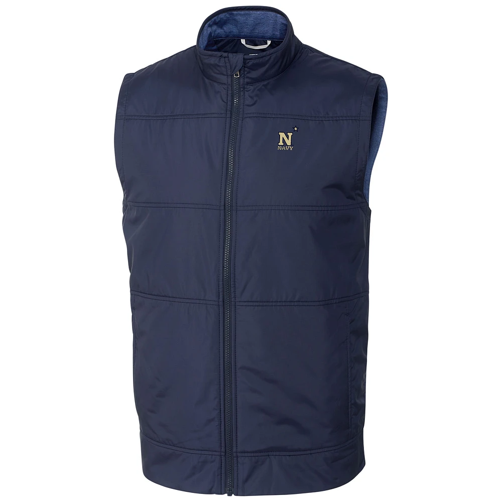 Men's Cutter & Buck Navy Midshipmen Stealth Full-Zip Vest