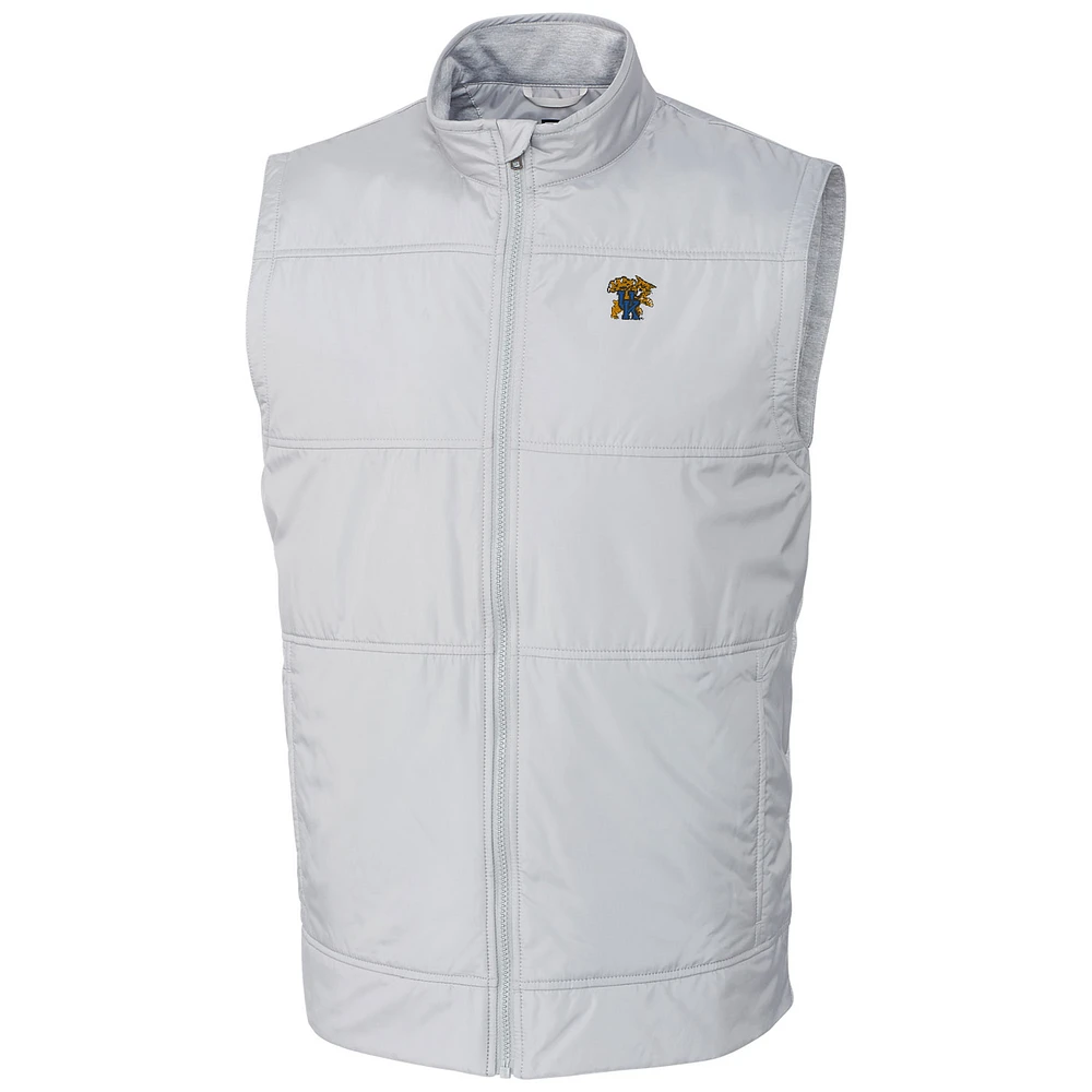 Men's Cutter & Buck Silver Kentucky Wildcats Stealth Full-Zip Vest