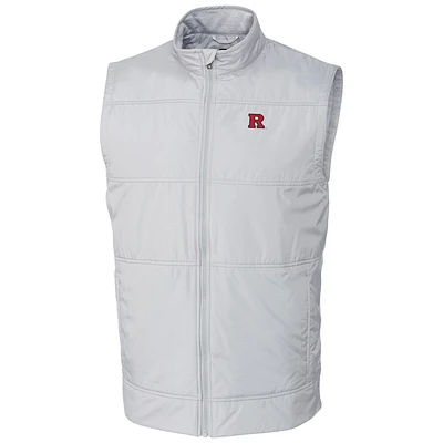 Men's Cutter & Buck Silver Rutgers Scarlet Knights Stealth Full-Zip Vest