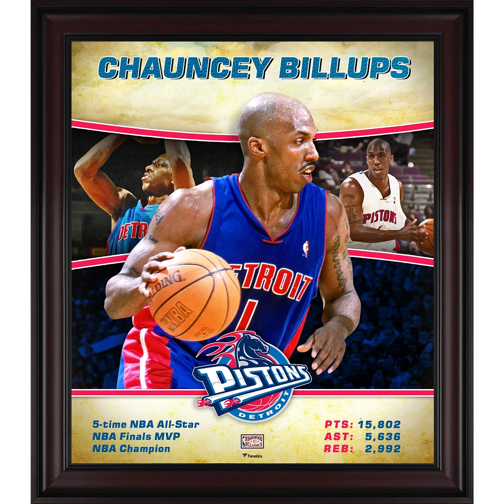 Chauncey Billups Detroit Pistons Framed 15" x 17" Hardwood Classics Player Collage