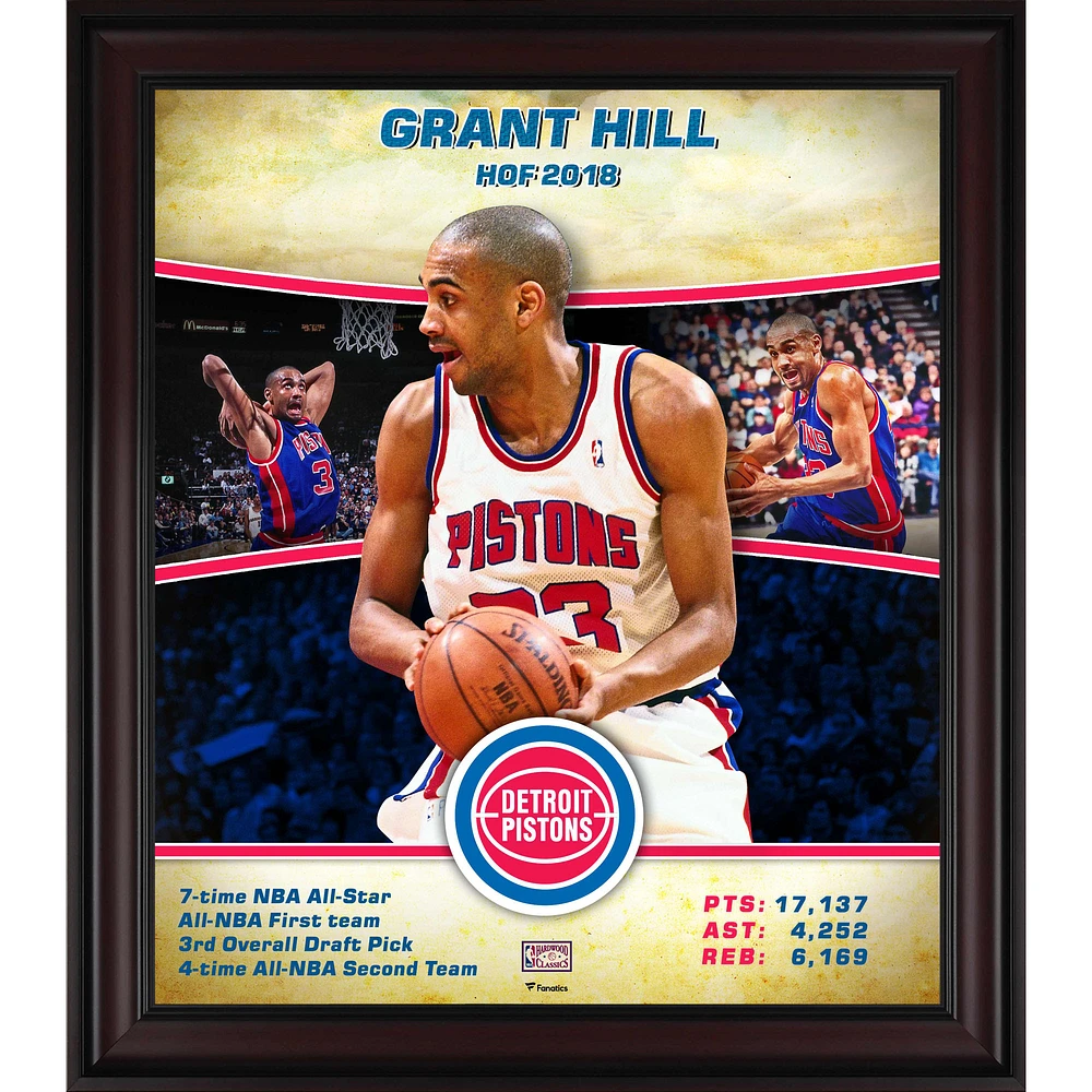 Grant Hill Detroit Pistons Framed 15" x 17" Hardwood Classics Player Collage