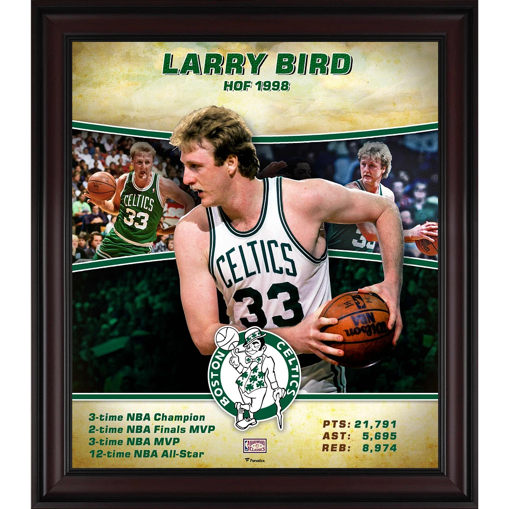 Larry Bird Boston Celtics Framed 15" x 17" Hardwood Classics Player Collage