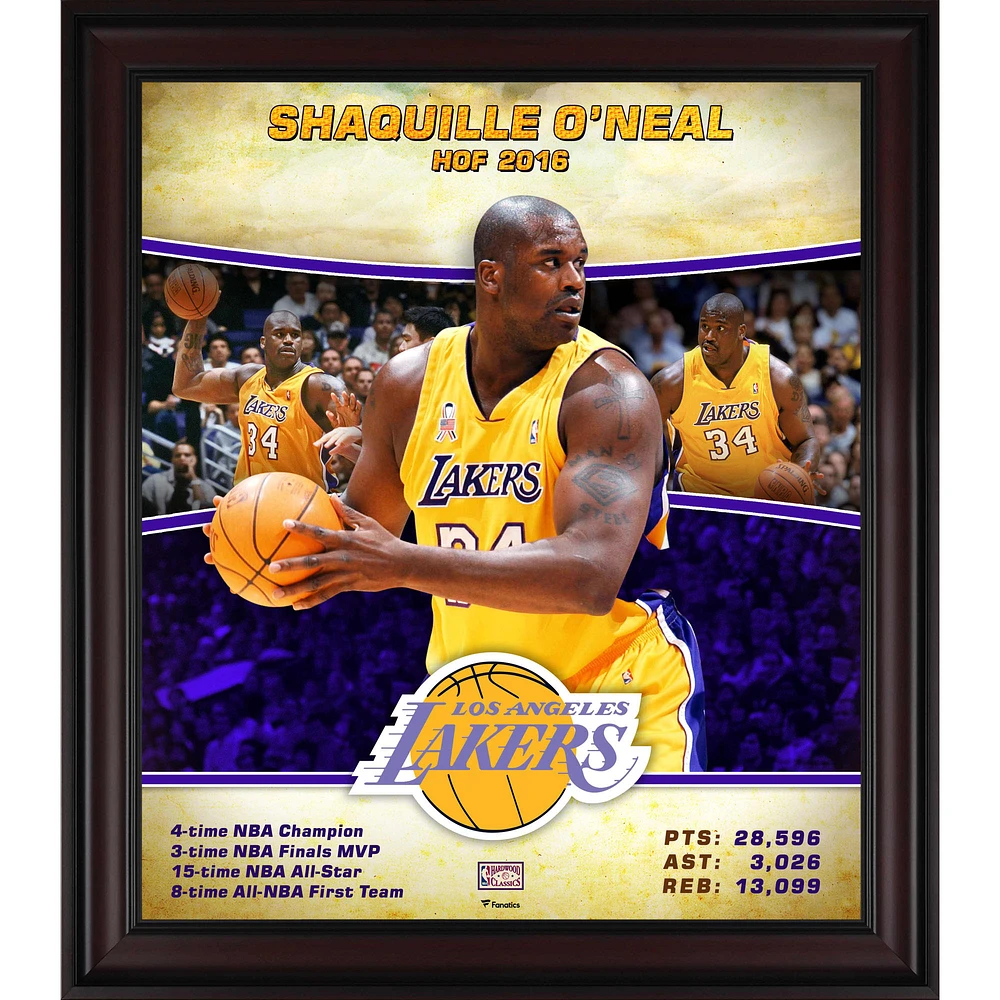 Shaquille O'Neal Los Angeles Lakers Framed 15" x 17" Hardwood Classics Player Collage