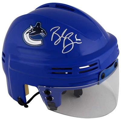 Brock Boeser Vancouver Canucks Autographed Blue Mini Helmet