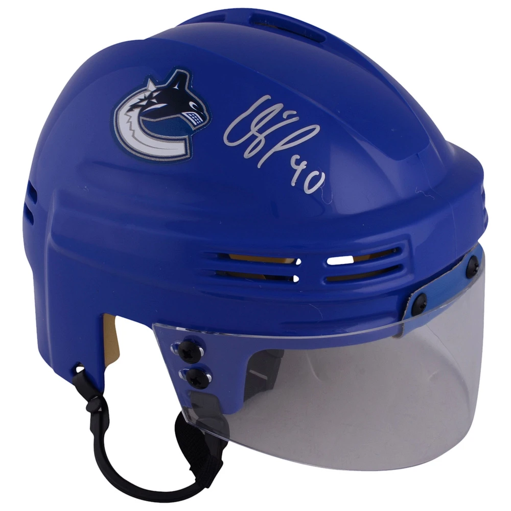 Elias Pettersson Vancouver Canucks Autographed Blue Mini Helmet