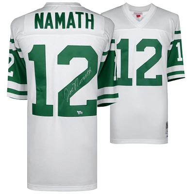 Joe Namath New York Jets Autographed White Mitchell & Ness Replica Jersey