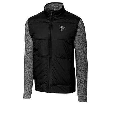 Men's Cutter & Buck Black/Charcoal Atlanta Falcons Stealth Big Tall Full-Zip Jacket
