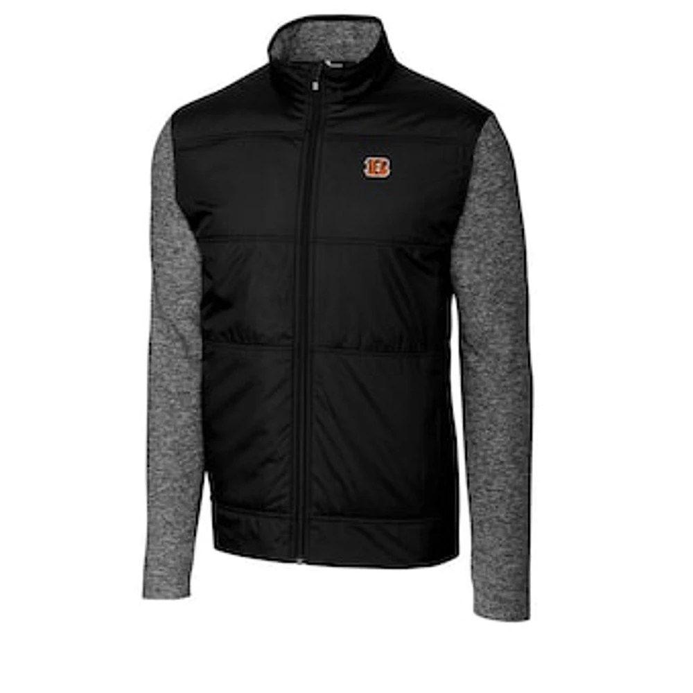 Men's Cutter & Buck Black/Charcoal Cincinnati Bengals Stealth Big & Tall Full-Zip Jacket
