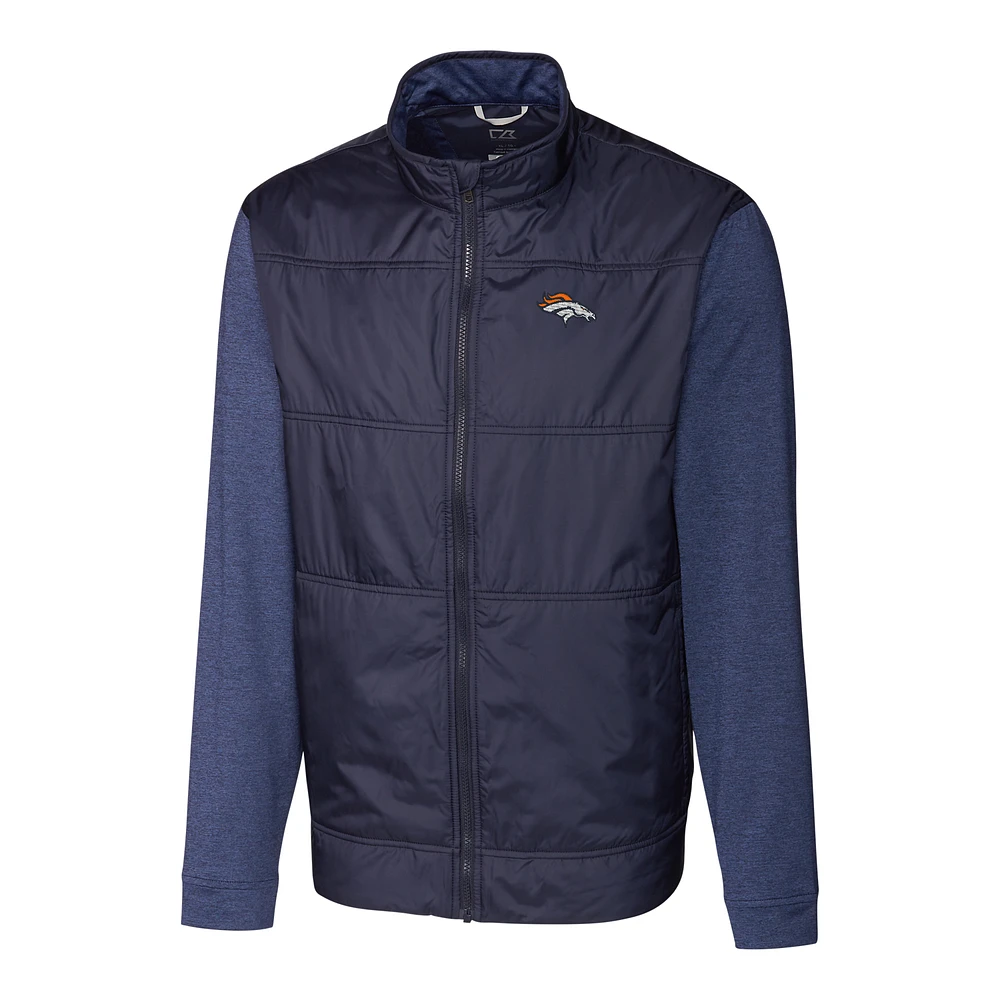 Men's Cutter & Buck Navy Denver Broncos Stealth Big Tall Full-Zip Jacket