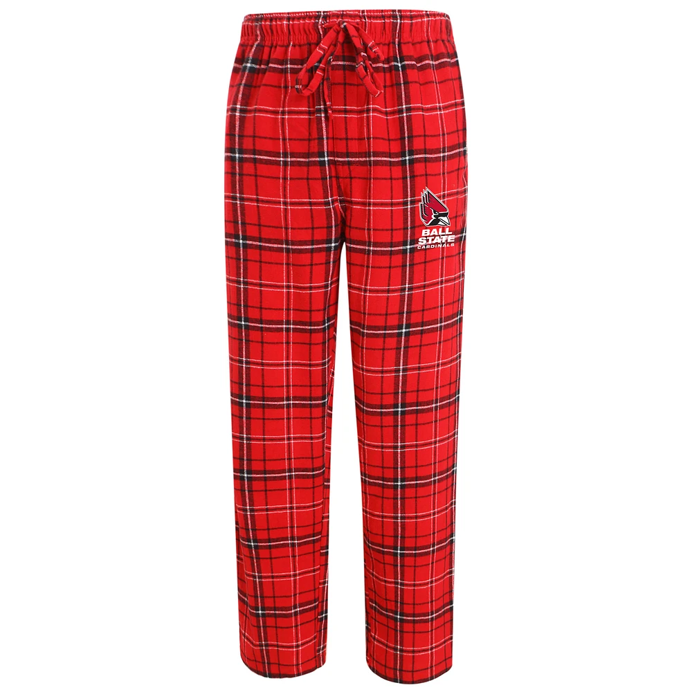 Men's Concepts Sport Red/Black Ball State Cardinals Ultimate Flannel Pants