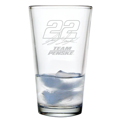 Joey Logano Beer Pint Glass