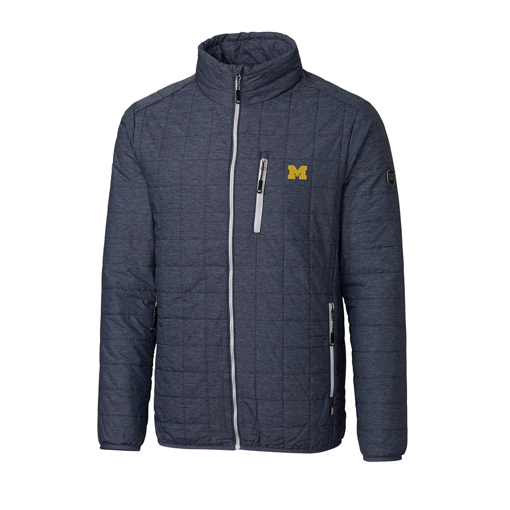 Men's Cutter & Buck Anthracite Michigan Wolverines Big & Tall Rainier Full-Zip Jacket