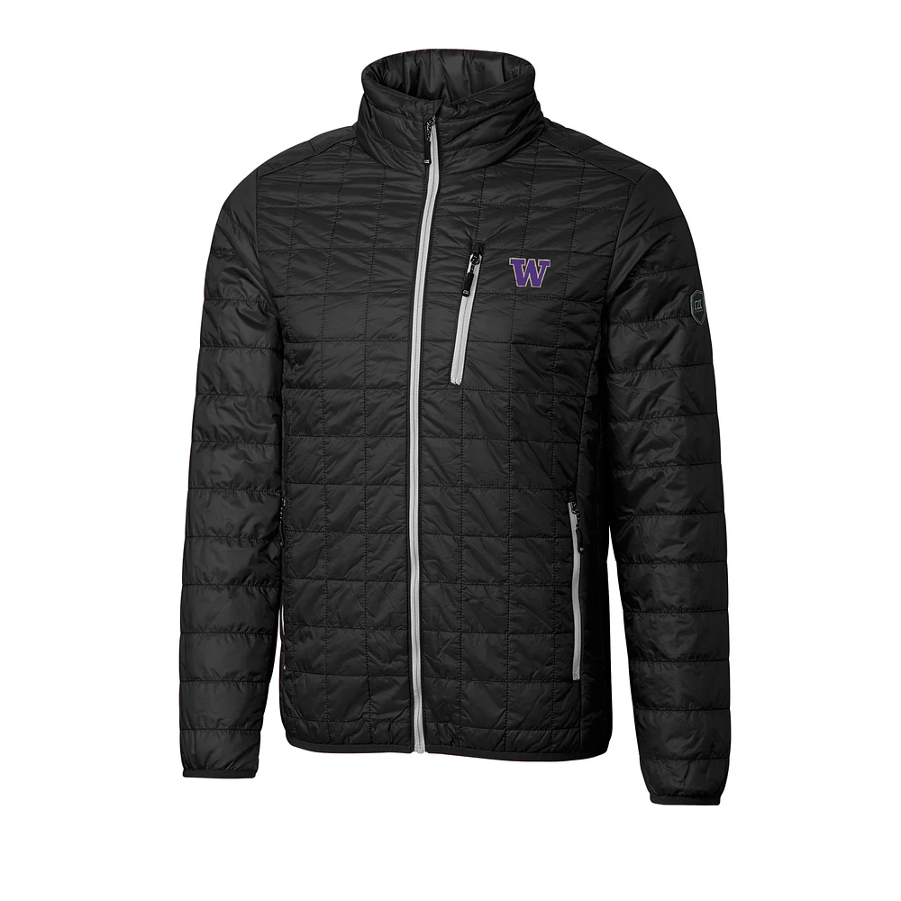 Men's Cutter & Buck Black Washington Huskies Big Tall Rainier Full-Zip Jacket