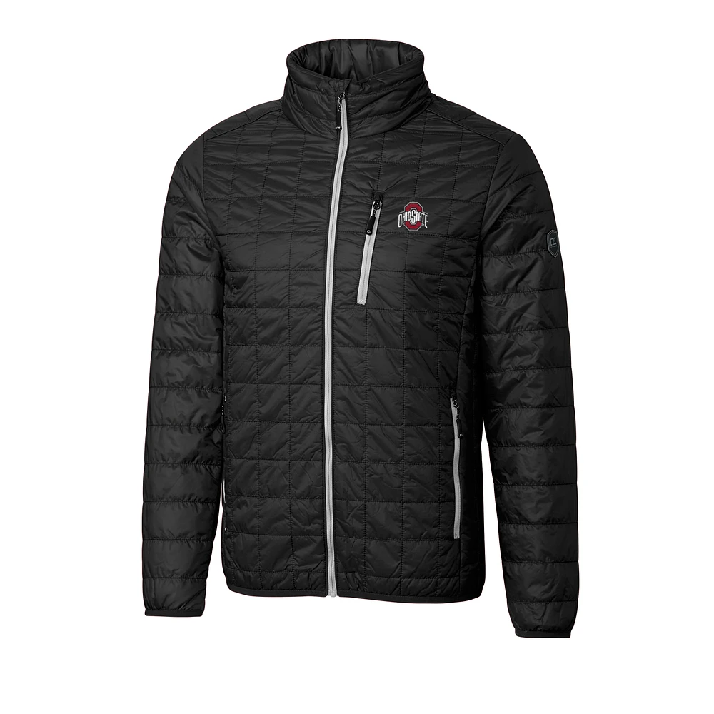 Men's Cutter & Buck Black Ohio State Buckeyes Big Tall Rainier Full-Zip Jacket