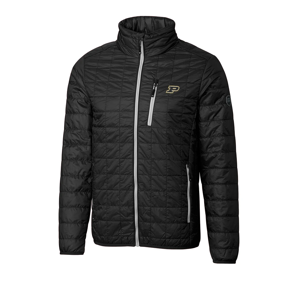 Men's Cutter & Buck Black Purdue Boilermakers Big Tall Rainier Full-Zip Jacket