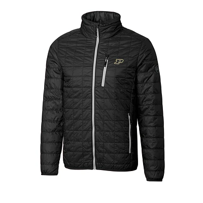 Men's Cutter & Buck Black Purdue Boilermakers Big Tall Rainier Full-Zip Jacket