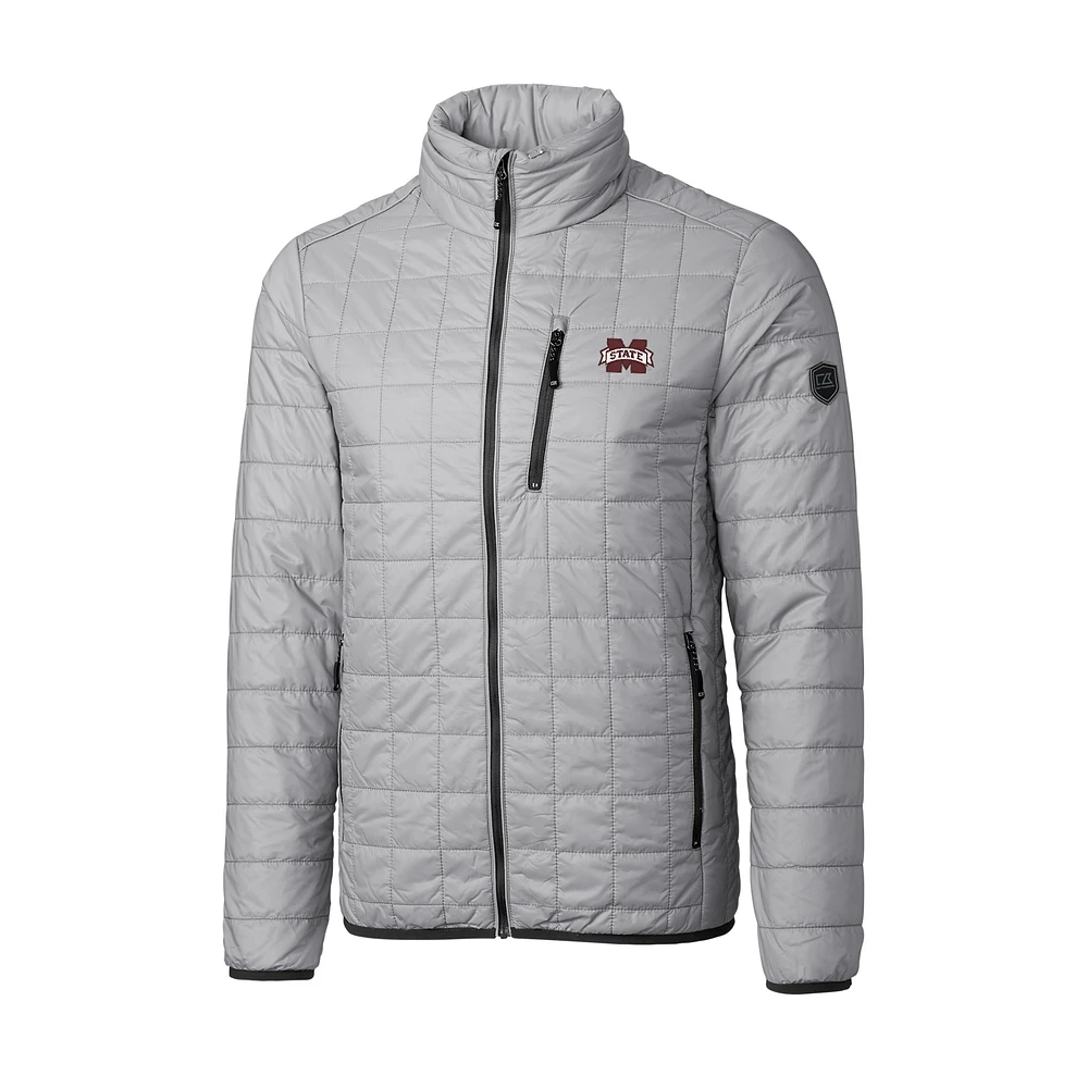 Men's Cutter & Buck Gray Mississippi State Bulldogs Big & Tall Rainier Full-Zip Jacket