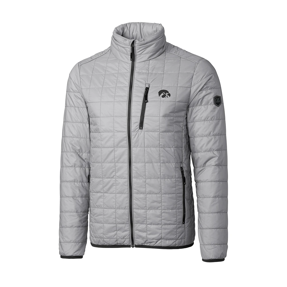 Men's Cutter & Buck Gray Iowa Hawkeyes Big Tall Rainier Full-Zip Jacket
