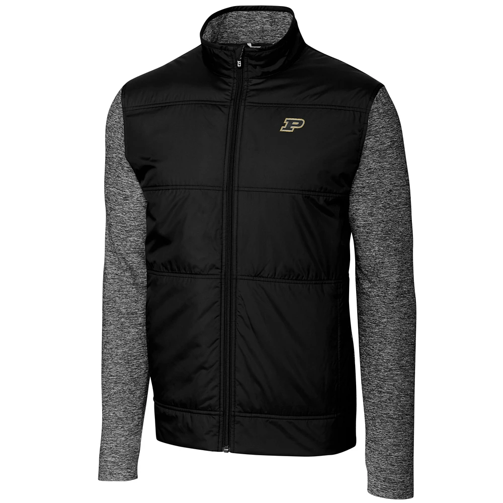 Men's Cutter & Buck Black Purdue Boilermakers Big & Tall Stealth Full-Zip Jacket