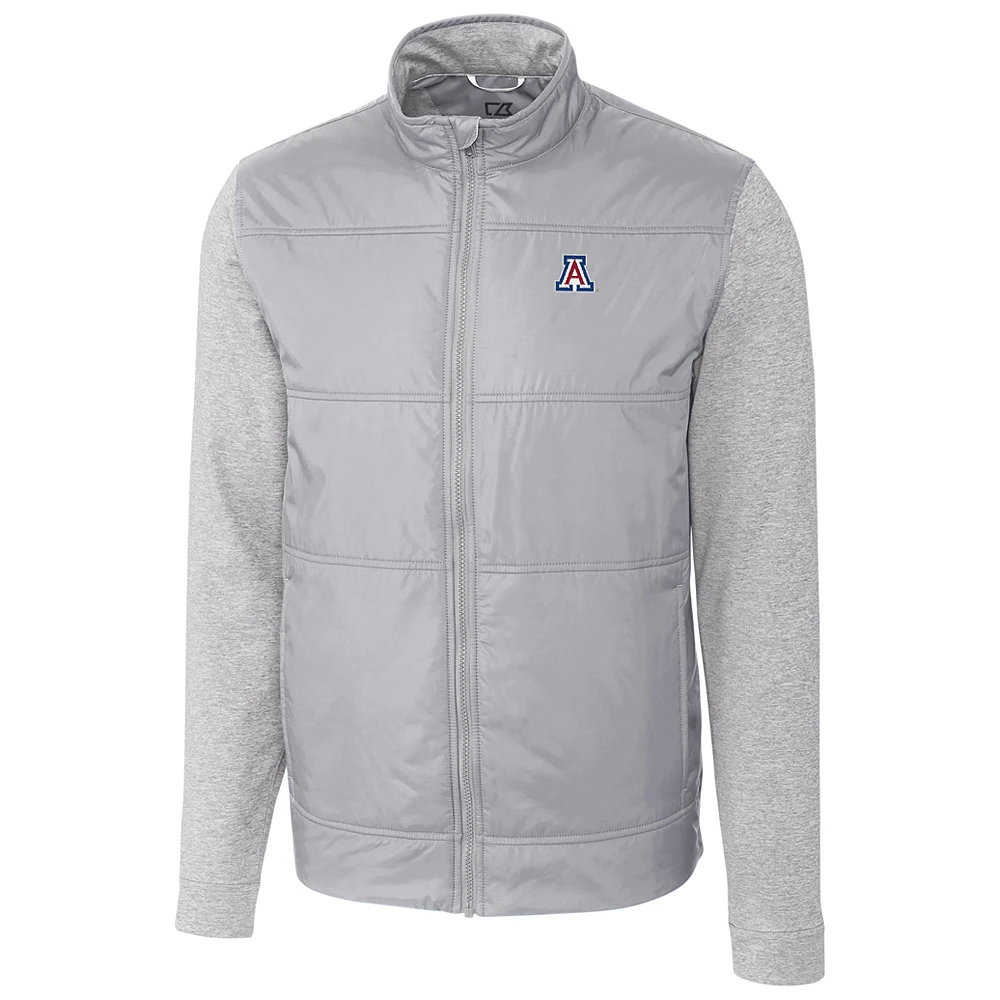 Men's Cutter & Buck Gray Arizona Wildcats Big & Tall Stealth Full-Zip Jacket