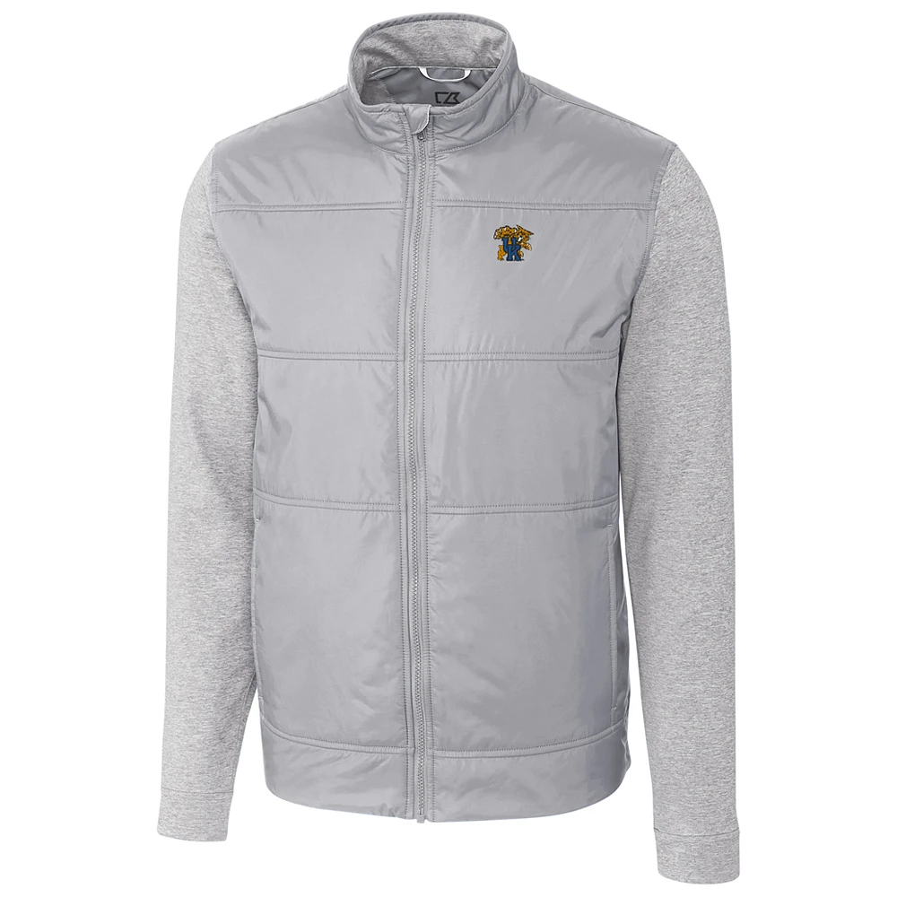 Men's Cutter & Buck Gray Kentucky Wildcats Big Tall Stealth Full-Zip Jacket