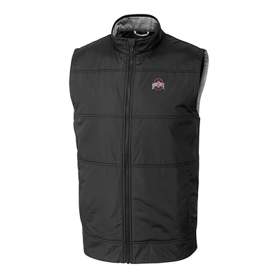 Men's Cutter & Buck Black Ohio State Buckeyes Big Tall Stealth DryTec Full-Zip Vest