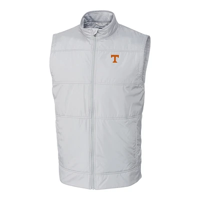 Men's Cutter & Buck Gray Tennessee Volunteers Big & Tall Stealth DryTec Full-Zip Vest