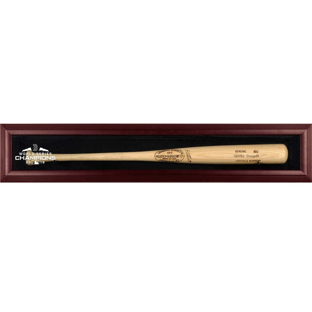 Boston Red Sox 2018 MLB World Series Champions Mahogany Framed Wall-Mounted Logo Bat Display Case