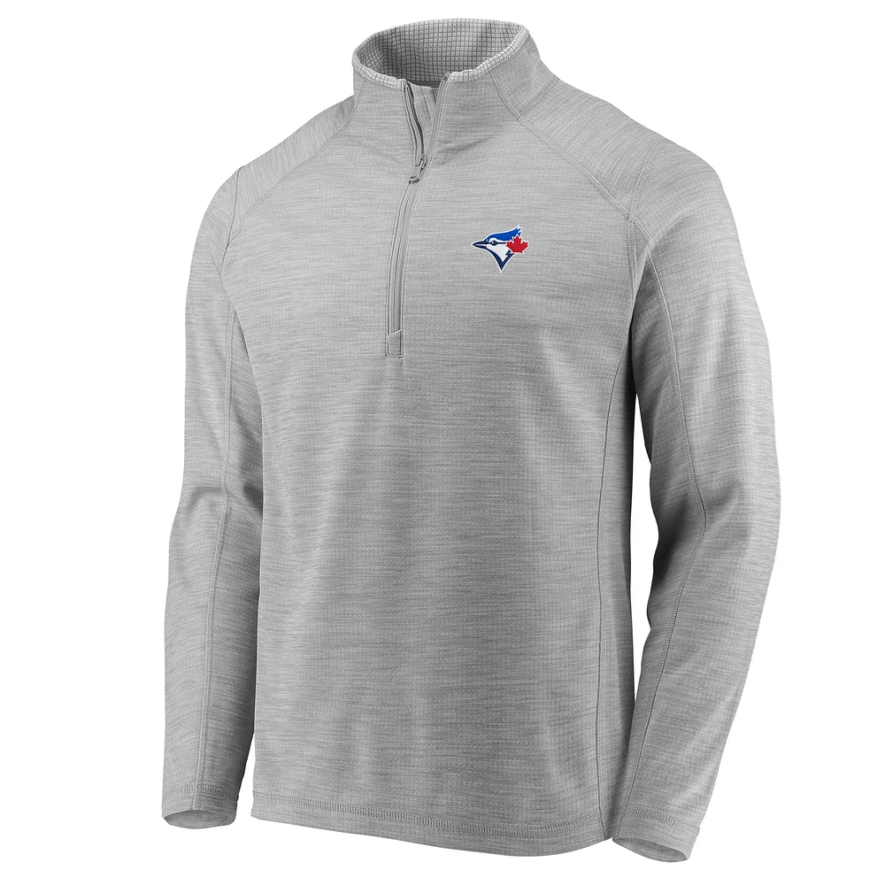 Men's Vineyard Vines Heather Gray Toronto Blue Jays Performance Sankaty Half-Zip Pullover Top