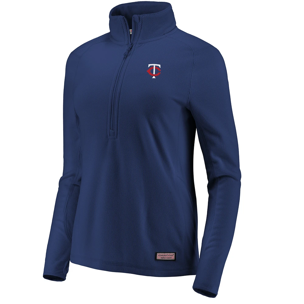 Women's Vineyard Vines Minnesota Twins Performance Grid Half-Zip Pullover Top