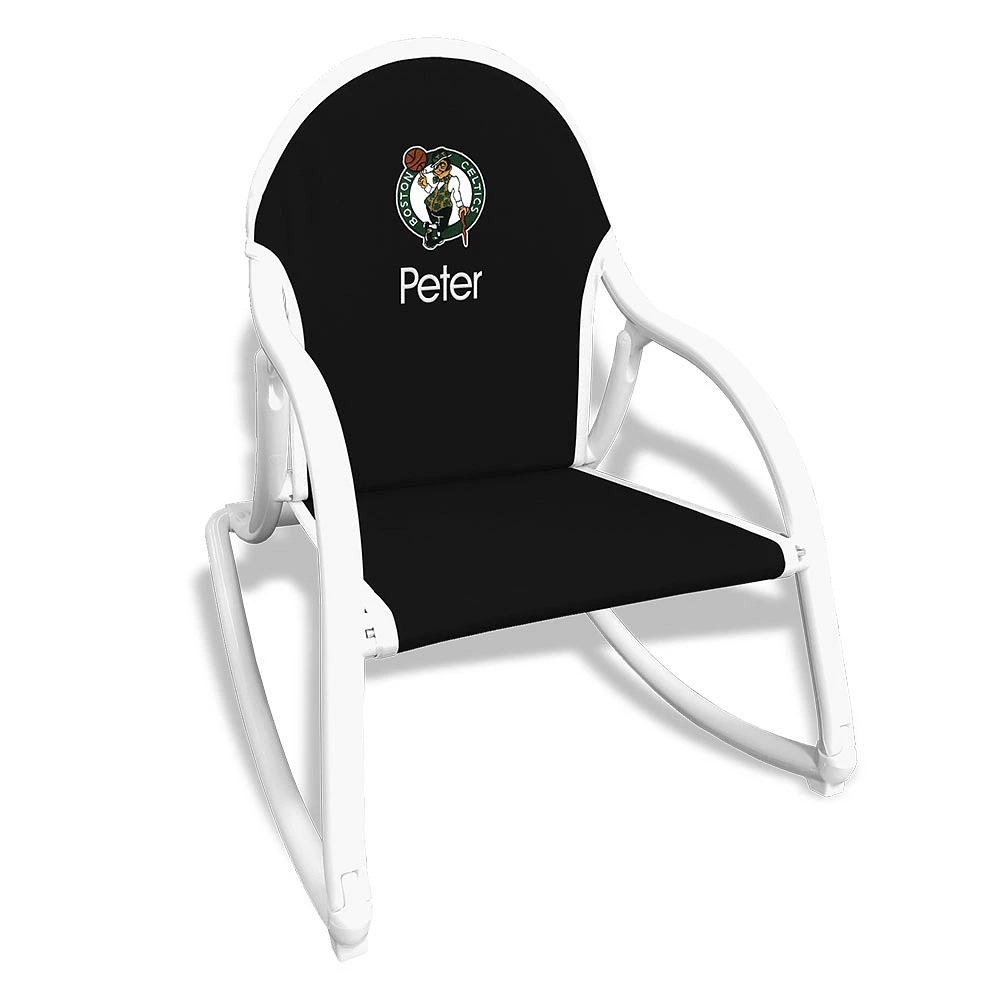 Black Boston Celtics Children's Personalized Rocking Chair