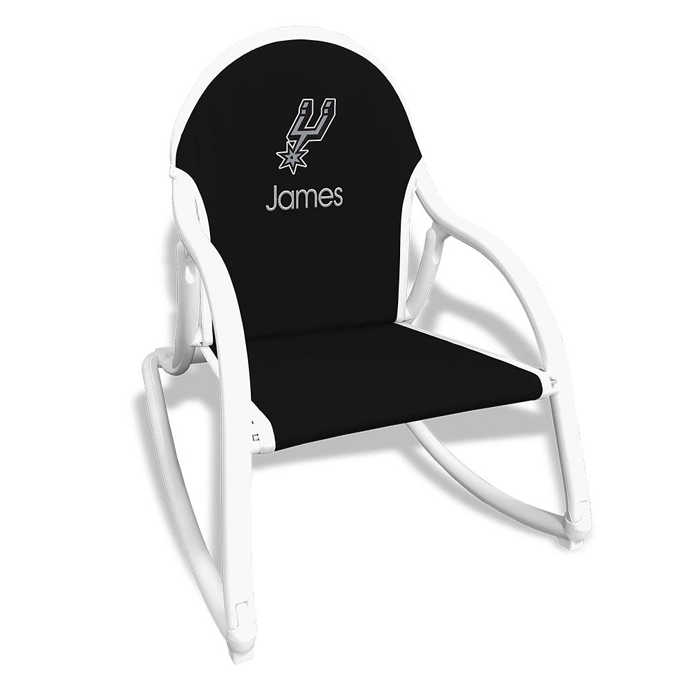 Black San Antonio Spurs Children's Personalized Rocking Chair