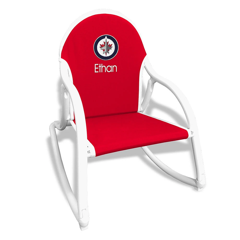 Red Winnipeg Jets Children's Personalized Rocking Chair
