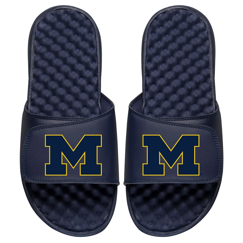 Youth ISlide Navy Michigan Wolverines Primary Logo Slide Sandals