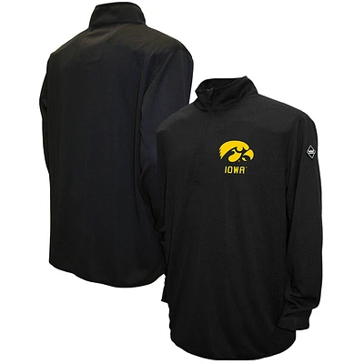 Men's Franchise Club Black Iowa Hawkeyes Thermatec Half-Zip Pullover Jacket