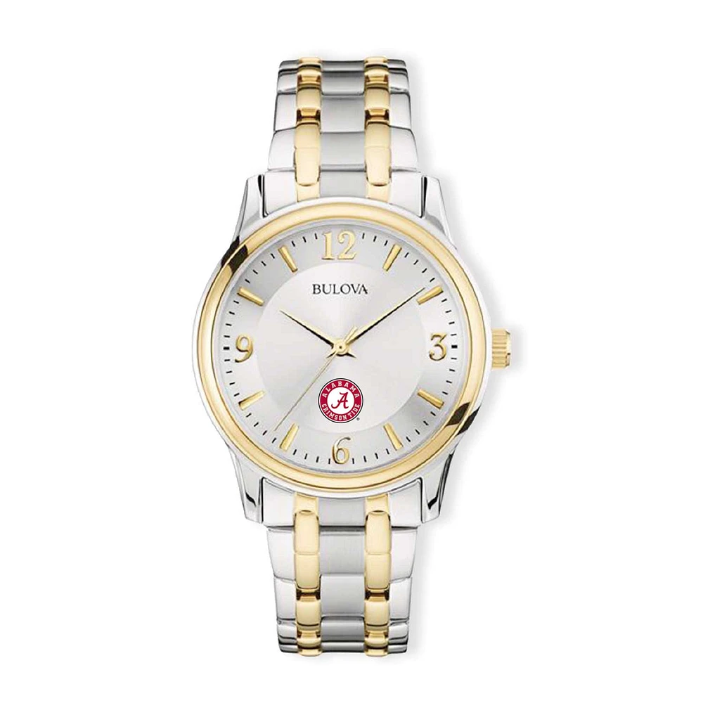 Bulova Silver/Gold Alabama Crimson Tide Classic Two-Tone Round Watch