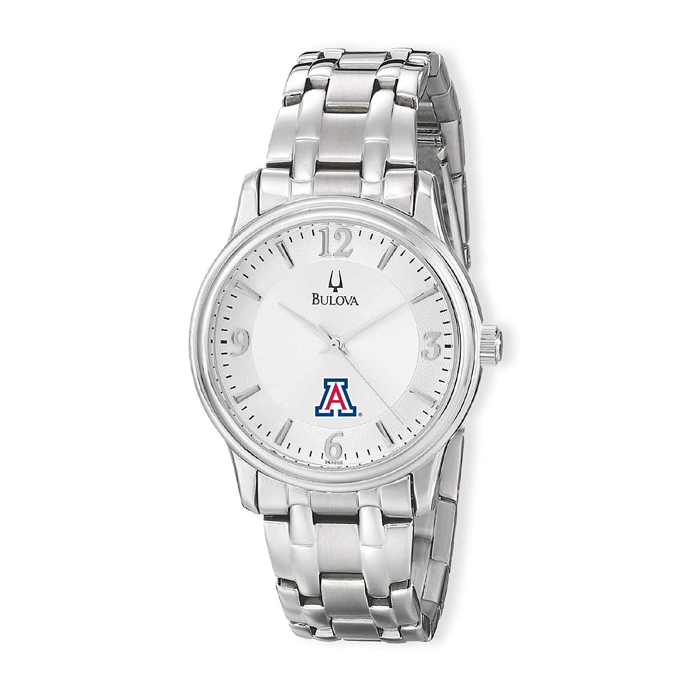 Men's Bulova Silver Arizona Wildcats Stainless Steel Quartz Watch
