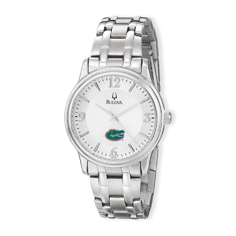 Men's Bulova Silver Florida Gators Stainless Steel Quartz Watch