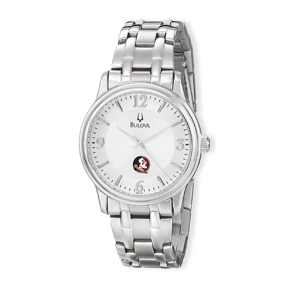 Men's Bulova Silver Florida State Seminoles Stainless Steel Quartz Watch