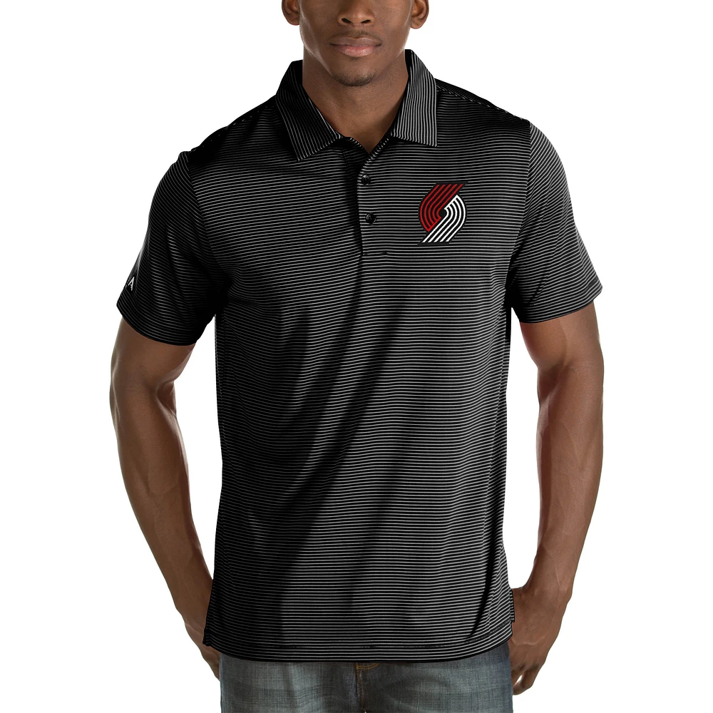 Men's Antigua Black Portland Trail Blazers Quest Big & Tall Polo
