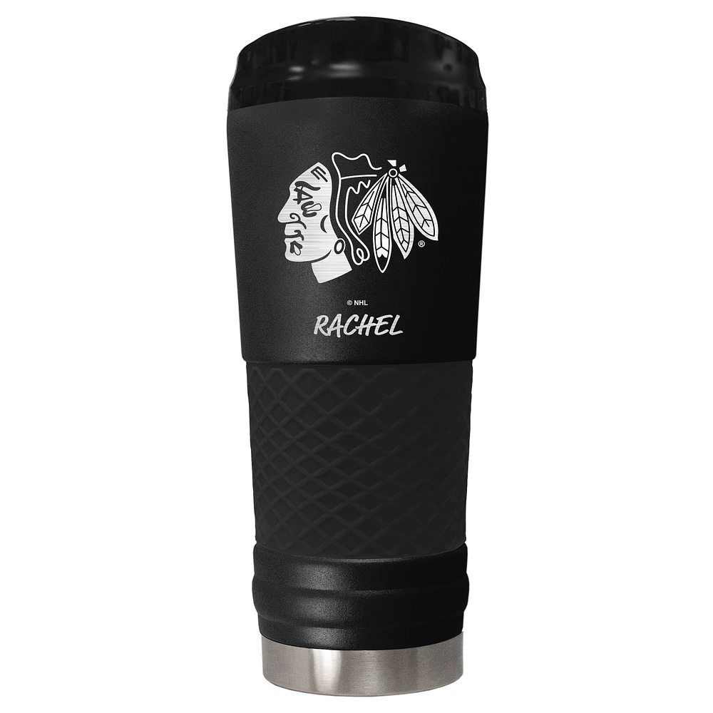 Black Chicago Blackhawks 24oz. Personalized Stealth Draft Beverage Cup