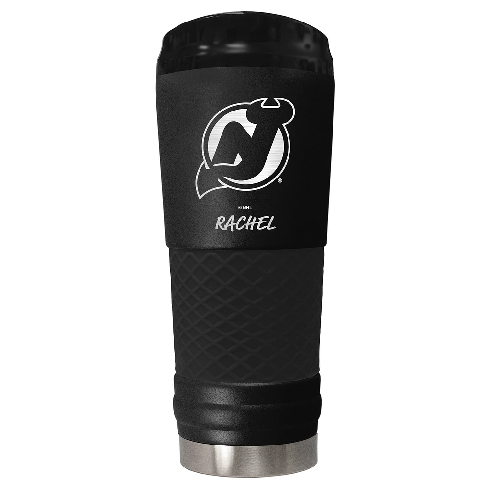 Black New Jersey Devils 24oz. Personalized Stealth Draft Beverage Cup