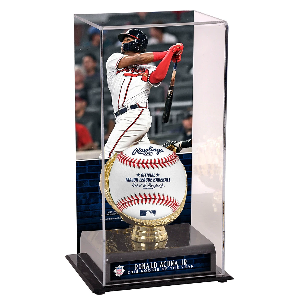 Ronald Acuna Jr. Atlanta Braves 2018 NL Rookie of the Year Gold Glove Display Case with Image