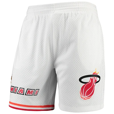 Men's Mitchell & Ness White Miami Heat Hardwood Classics Team Swingman Shorts