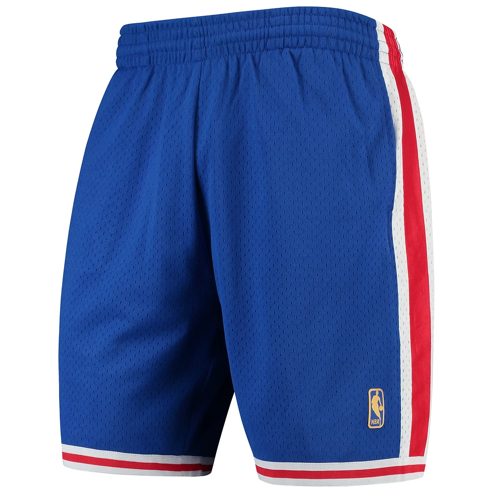 Men's Mitchell & Ness Royal Philadelphia 76ers Hardwood Classics Team Swingman Shorts