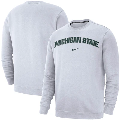 Men's Nike White Michigan State Spartans Club Fleece Sweatshirt