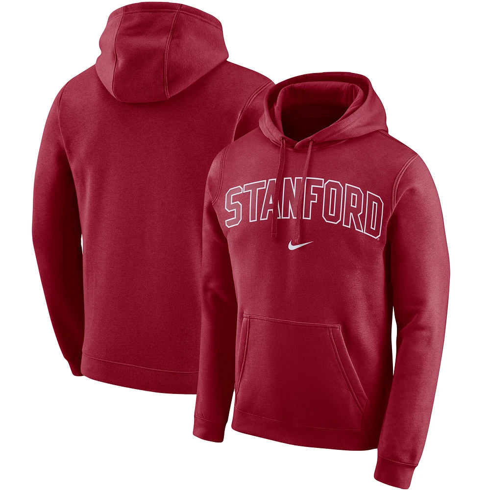 Men's Nike Cardinal Stanford Cardinal Arch Club Fleece Pullover V-Neck Hoodie